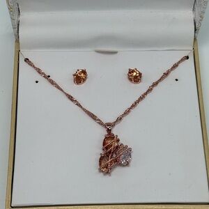 Charter Club Rose Gold Necklace and Earring Set